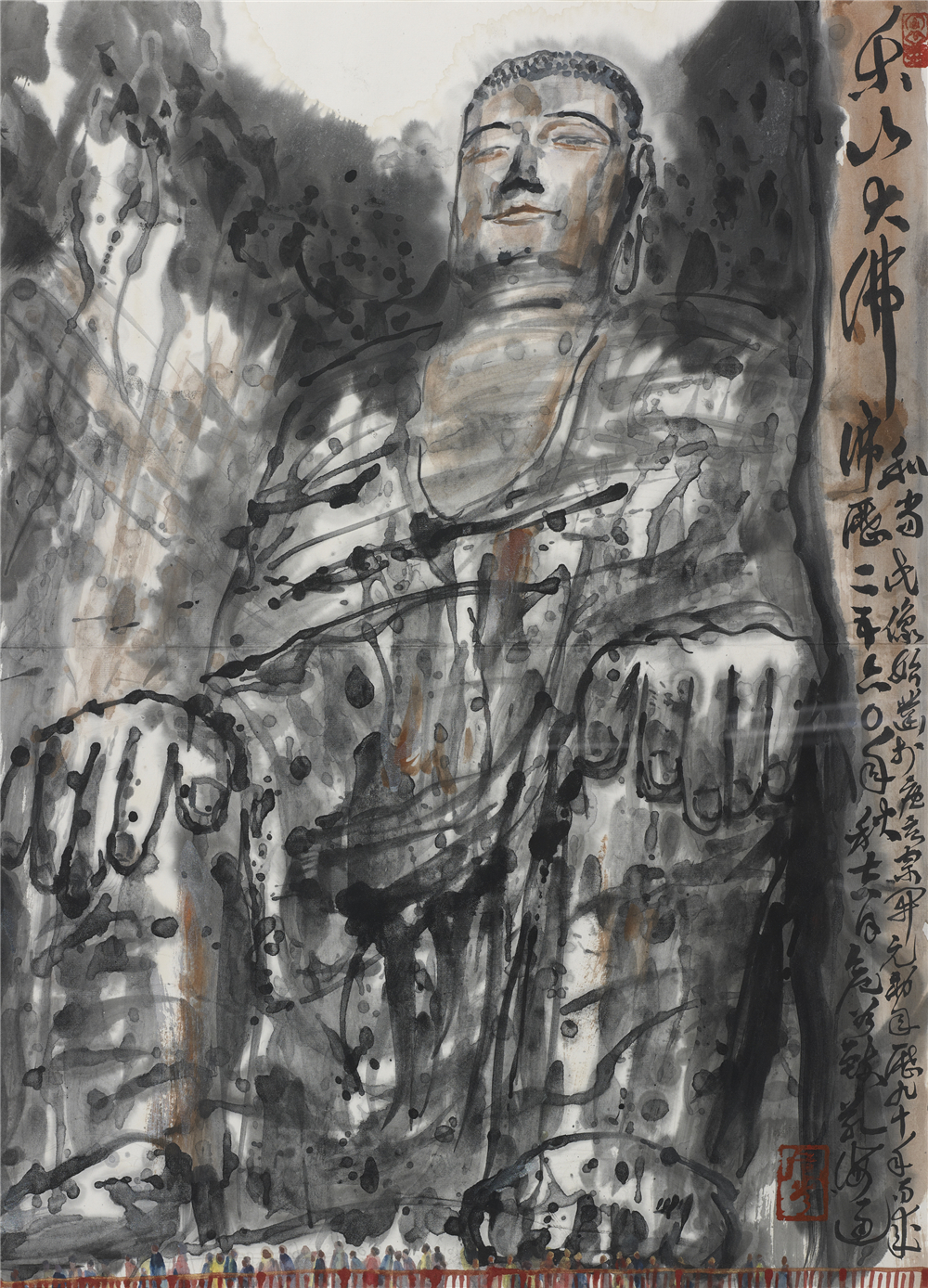 《乐山大佛》纸本水墨，76X55cm，2016，聂危谷  .jpg