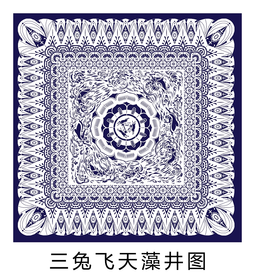 65金坛刻纸《三兔飞天藻井图》杨兆群 70×70（cm）.jpg