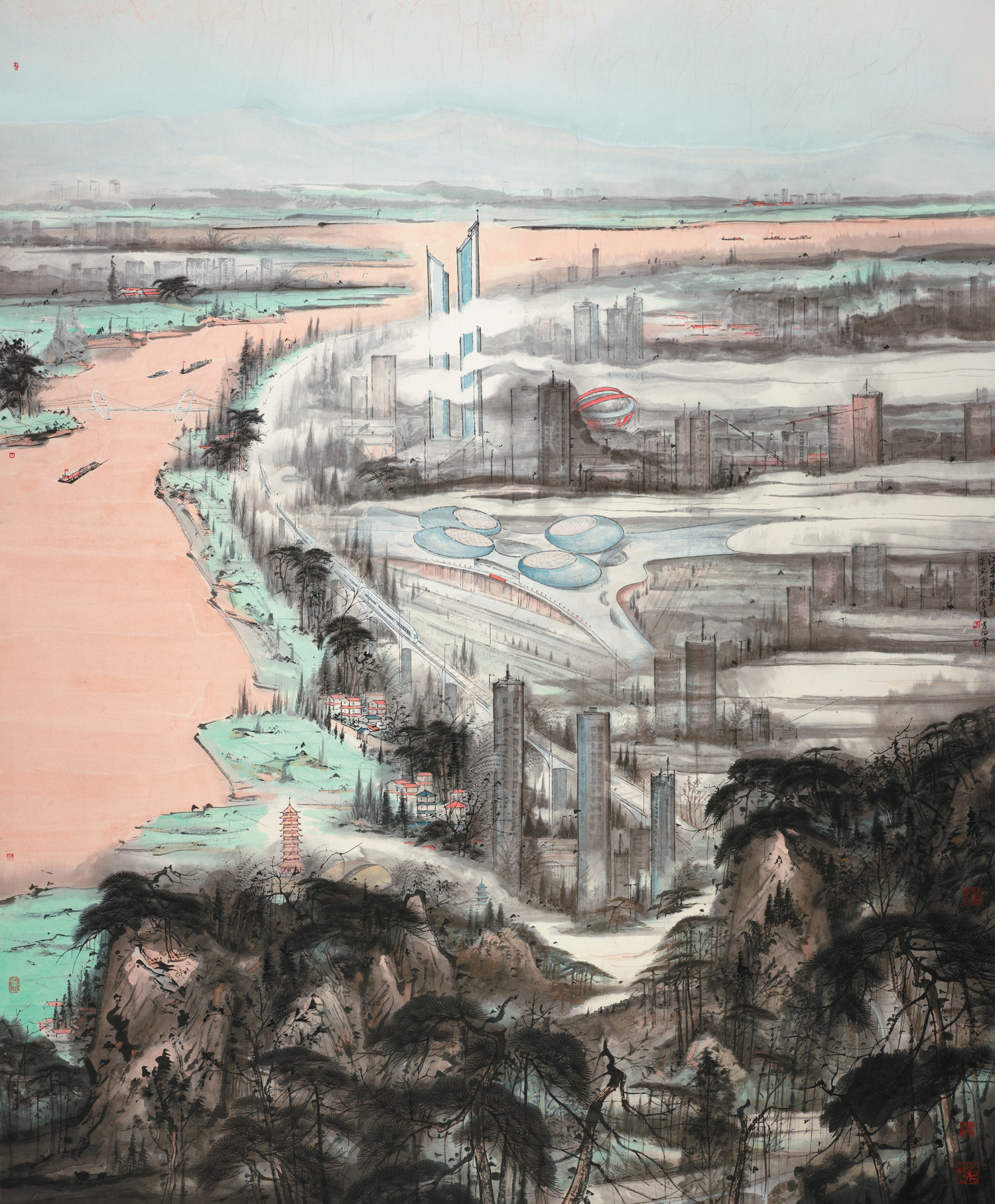 方向军 江东建邺 中国画 216cm×179cm 2021百年江苏 39416.jpg