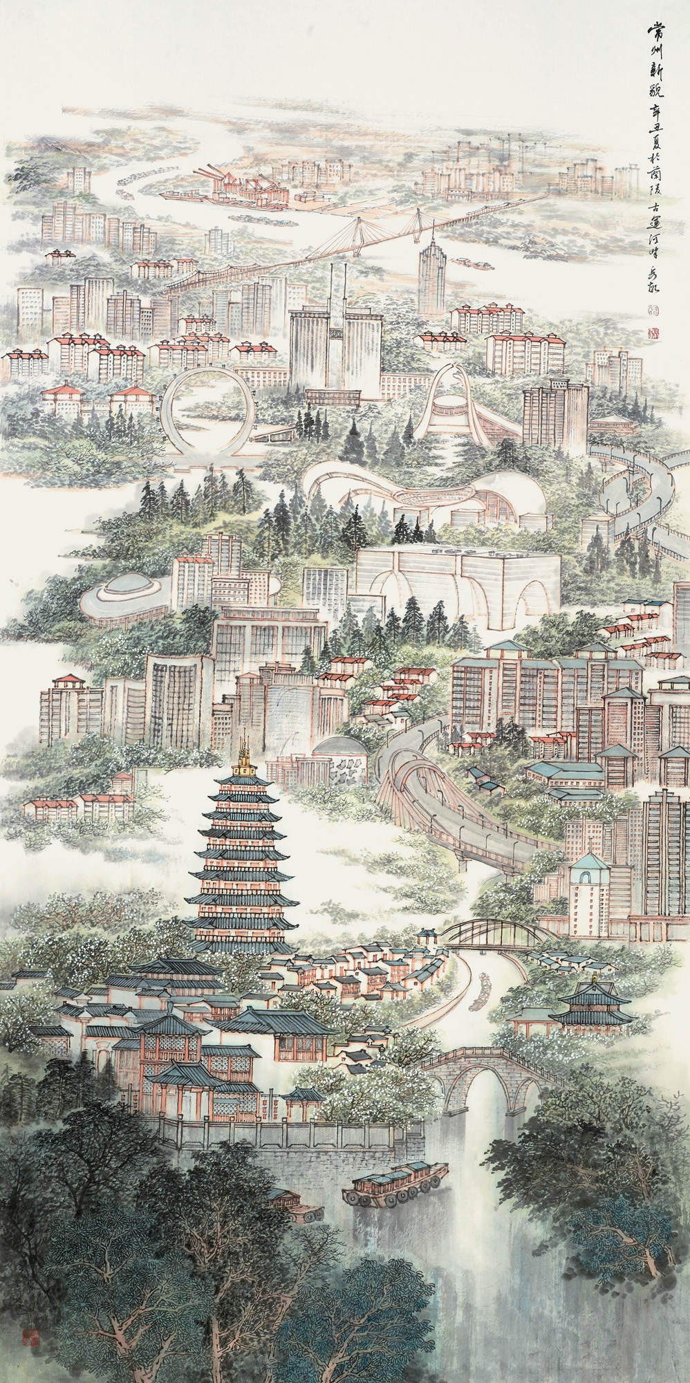 岳泊远 常州新貌 248cmx124cm 中国画 39149.jpg