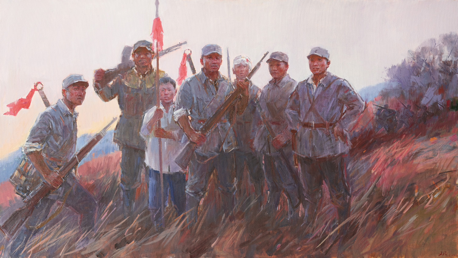 章文浩 茅山抗战 130cmx230cm 油画 39054.jpg