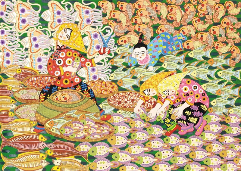 2018全国农民画优秀作品展在江苏省现代美术馆开幕