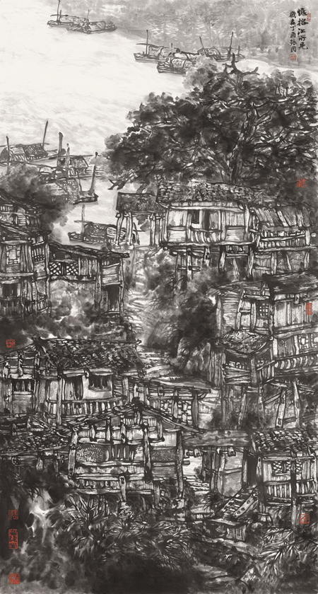 程振国-忆榕江所见-177cm×95cm-2017年  189352.jpg