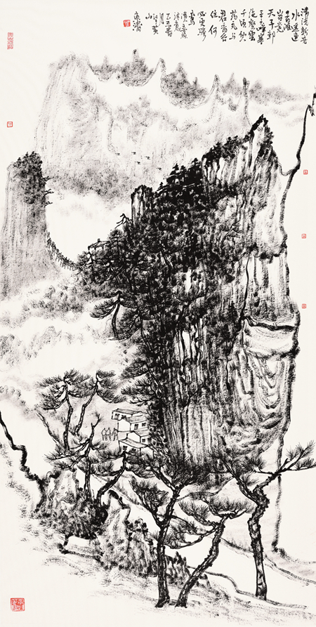 崔东湑-黄山写景-138cm×70cm-2015年.jpg