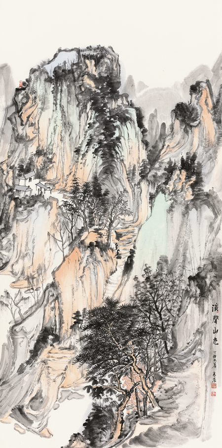 高　荐-溪声山色-136cm×68cm-2017年.jpg