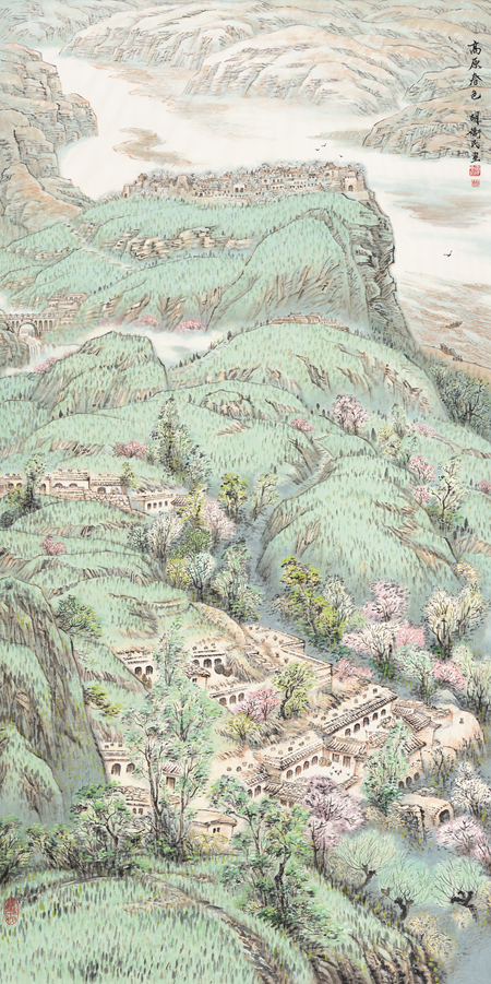 胡卫民-高原春色-136cm×68cm-2017年.jpg