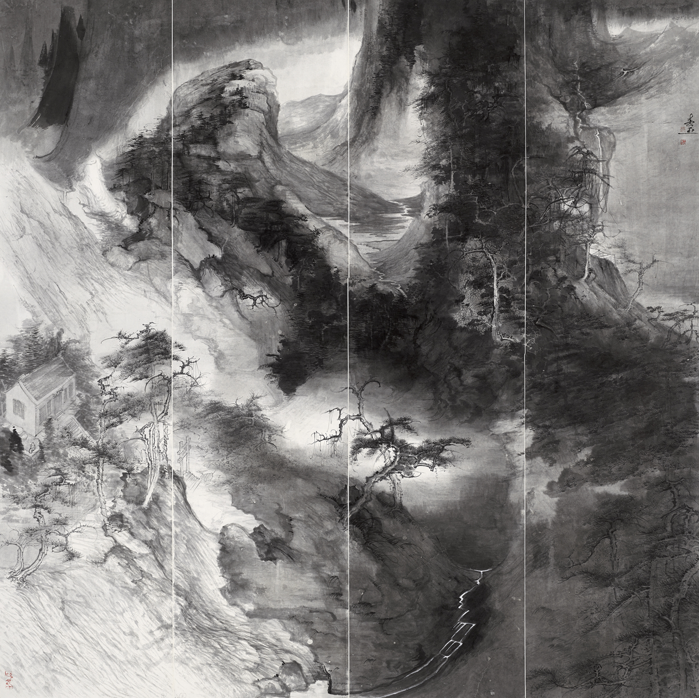 刘春-《九仙山系列之一·书屋声远图》-140cm×137cm-2015年.jpg