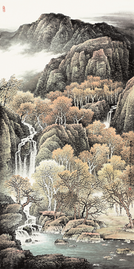 佘玉奇-西风自有东风手-138cm×68cm-2014年.jpg