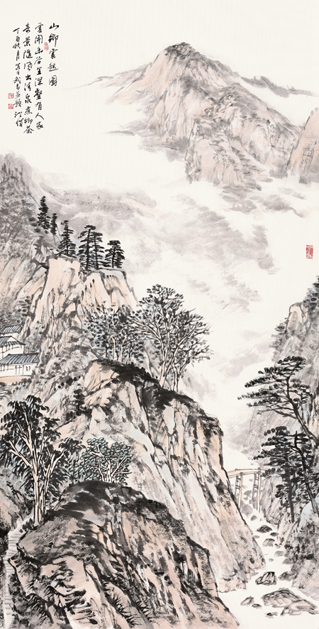 施江城-山乡云趣图-136cm×68cm-2017年.jpg