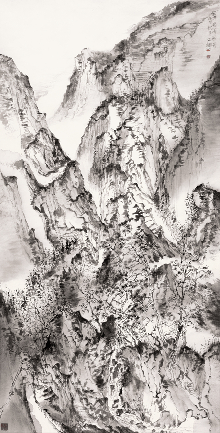 石　纲-翠岭清幽图-136cm×68cm-2016年.jpg