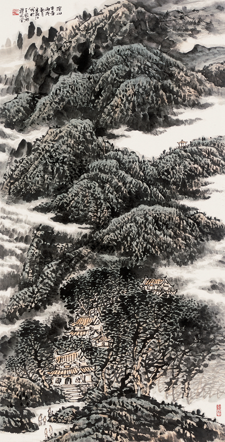 宋新江-深山古寺-138cm×69cm-2006年.jpg