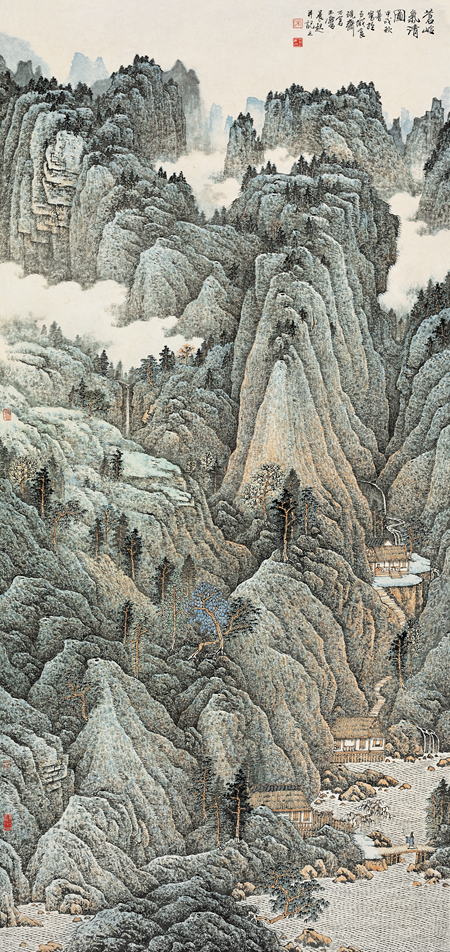 宋玉麟-苍岭气清图-136cm×68cm-1994年.jpg