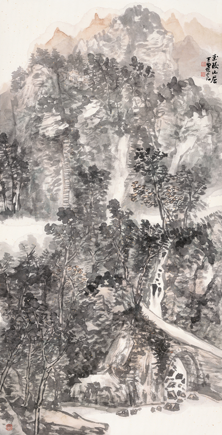 魏怀亮-武陵山居-136cm×68cm-2017年.jpg