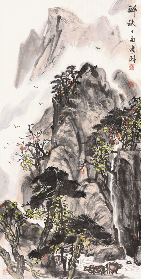 吴建科-醉秋-136cm×68cm-2017年.jpg