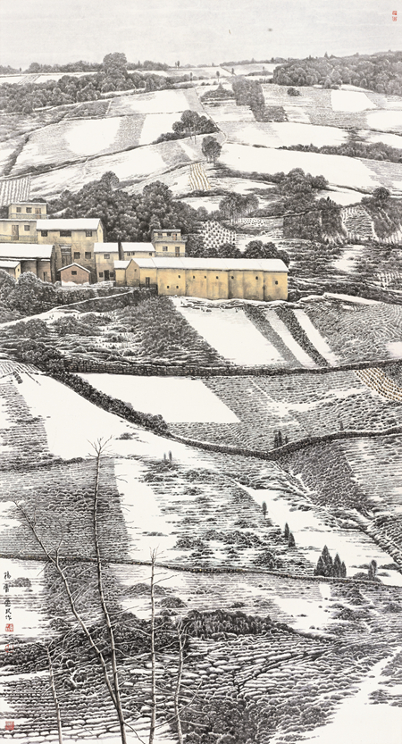 杨雷　冯爱民合作-瑞雪-179cm×96cm- 189441.jpg