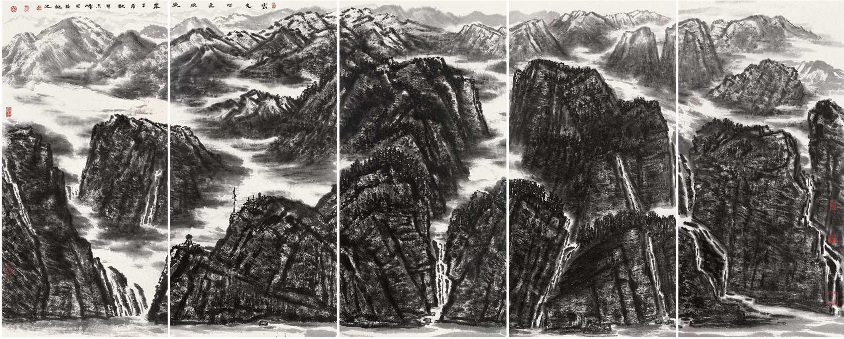 詹志峰 云光日色照流泉 138cm×69cm×5  189337.jpg