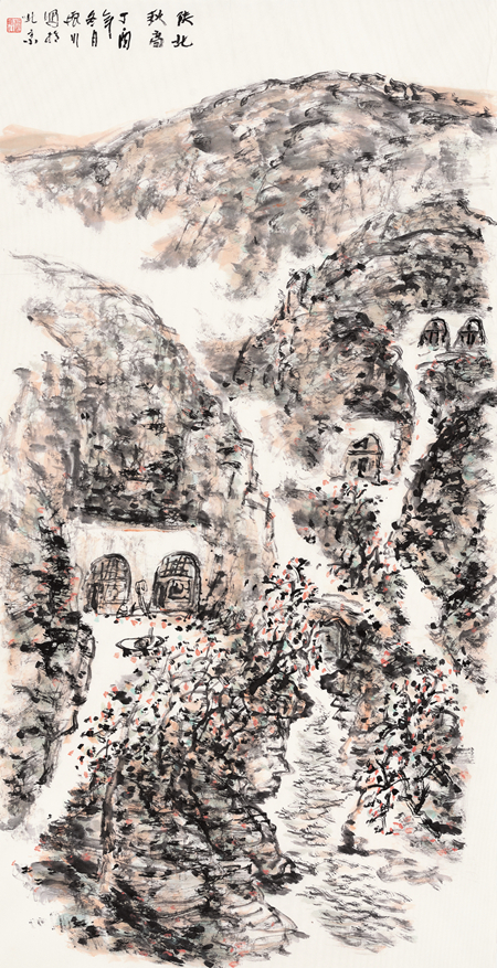 赵振川-陕北秋高-136cm×68cm-2017年.jpg