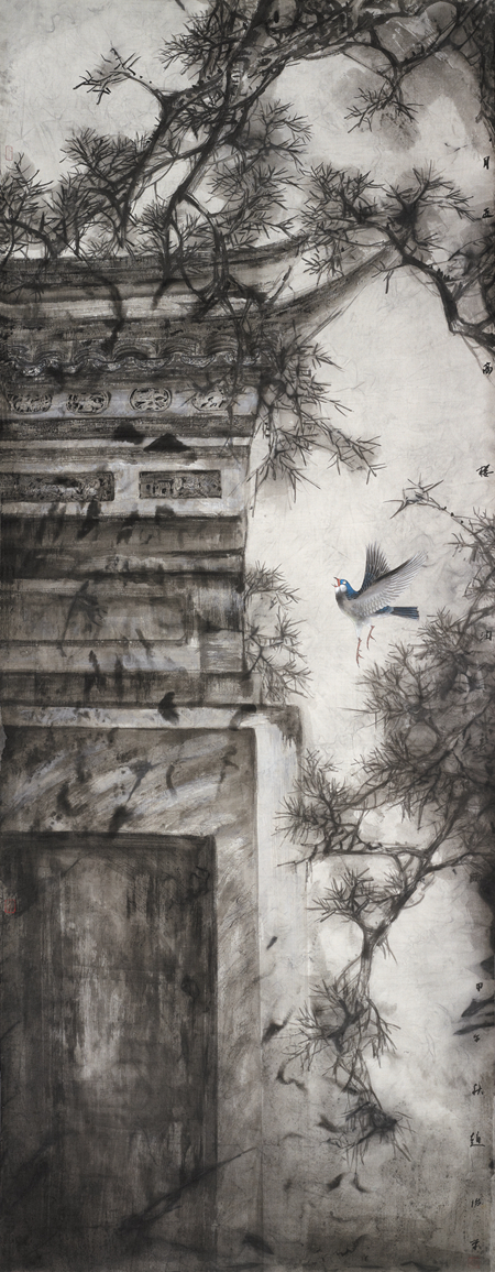 赵治平-月近高楼润春雨-210cm×85cm-2014年.jpg