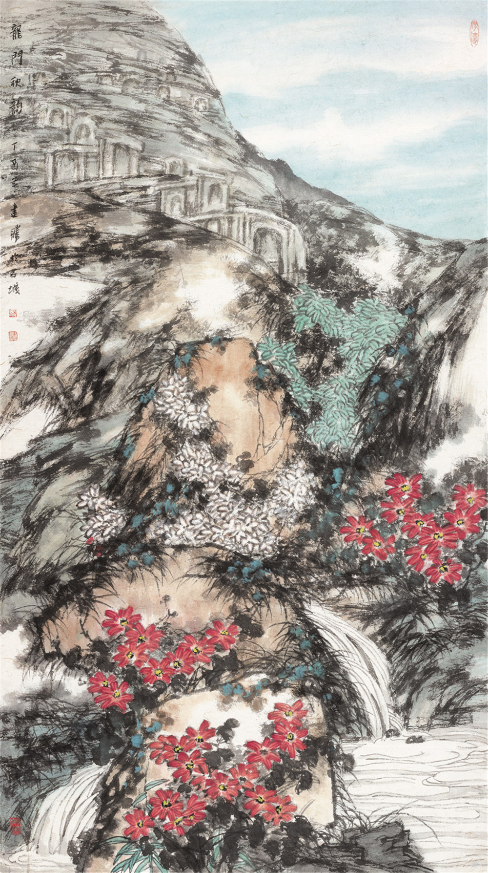 高建胜 龙门秋韵 2017年？纸本水墨？220cm×125cm.jpg