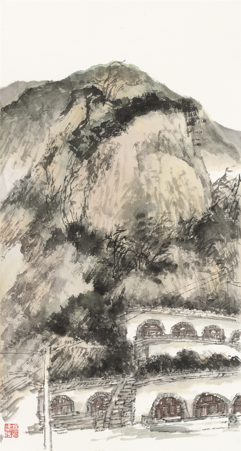 高建胜 陕北写生系列2 2018年 纸本水墨 50cm×27cm.jpg