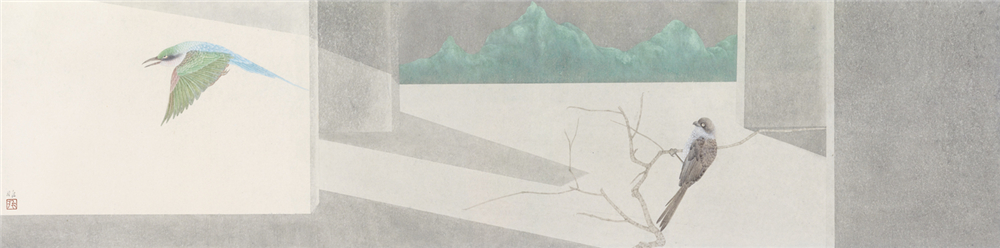 韩非 重生系列之远方的风景 2018年 纸本设色 33cm×134cm.jpg