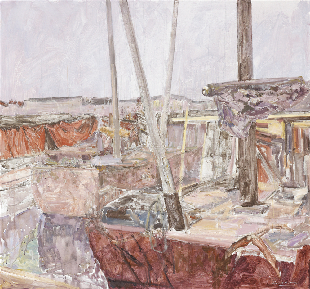 刘维桑 渔港 2018年 布面油画 130cm×140cm.jpg