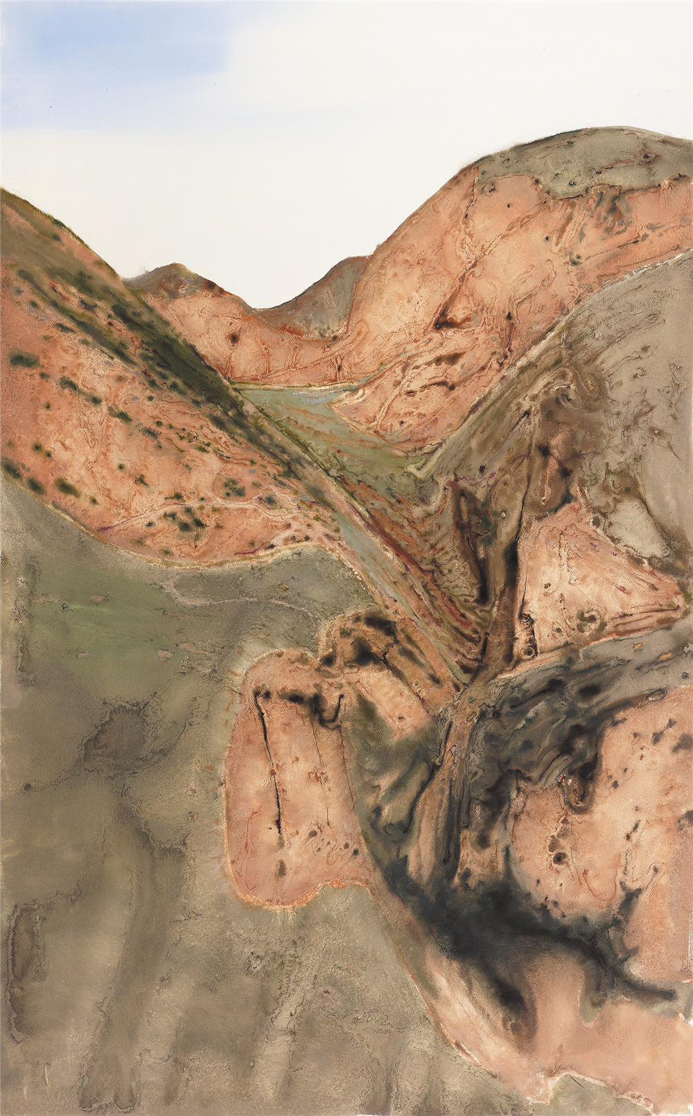 陆庆龙 黄土系列之一 2018年 纸面水粉 185cm×115cm.jpg