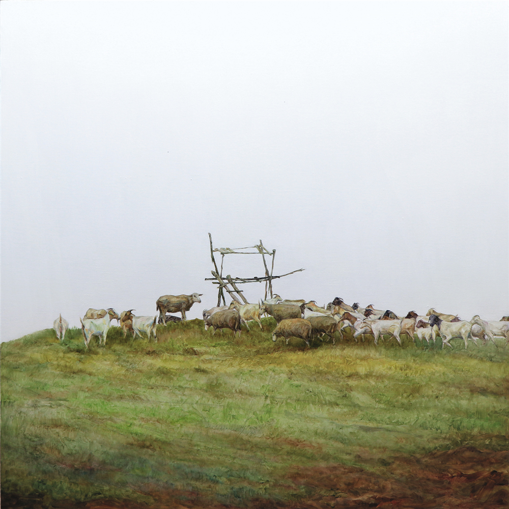沈彬斌？群居2？2018年？布面油画？120cm×120cm.jpg
