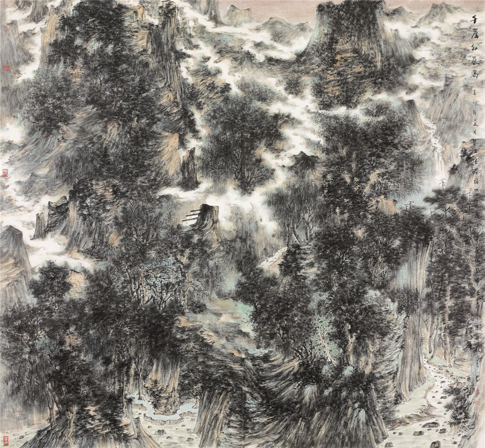 赵震 千崖秋气高 2018年 纸本水墨 180cm×180cm.jpg