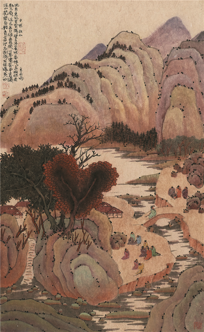 美术  周亚鸣  夕照秋山  中国画  96cm×60cm  镇江 254048.jpg