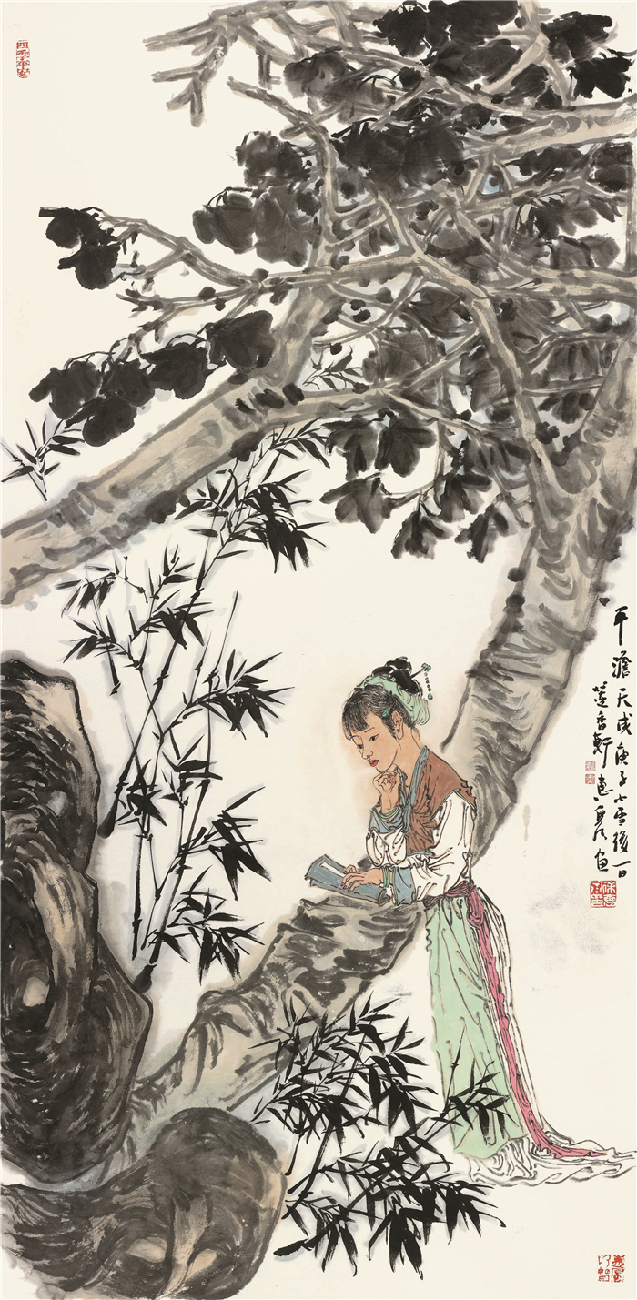 南京 徐惠泉 平淡天成 中国画 136cm×68cm.jpg